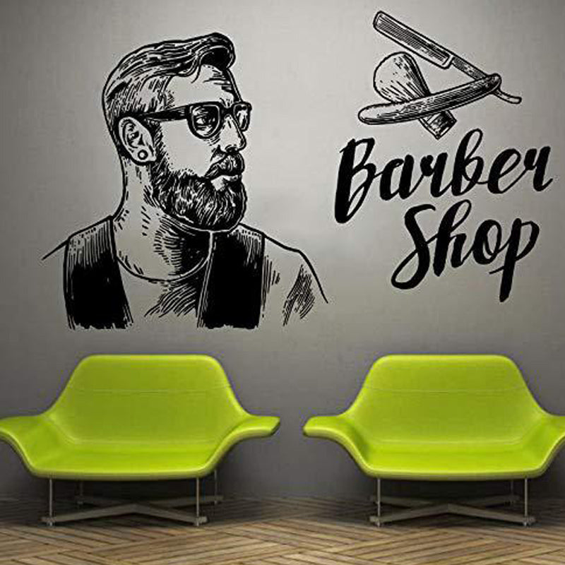 Barbershop Men's Salon Haircut Beard Decoration
