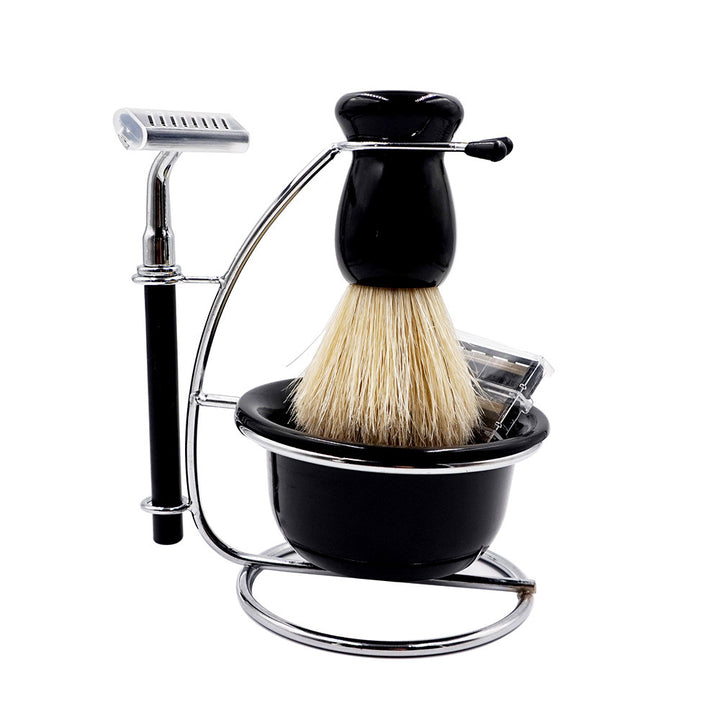 4 In 1 Men's Razor Set Male Facial Beard Cleaning Shaving Brush Bowl Stainess Steel Stand Holder 5 Blades Wet Shaving Razor Tool 2style