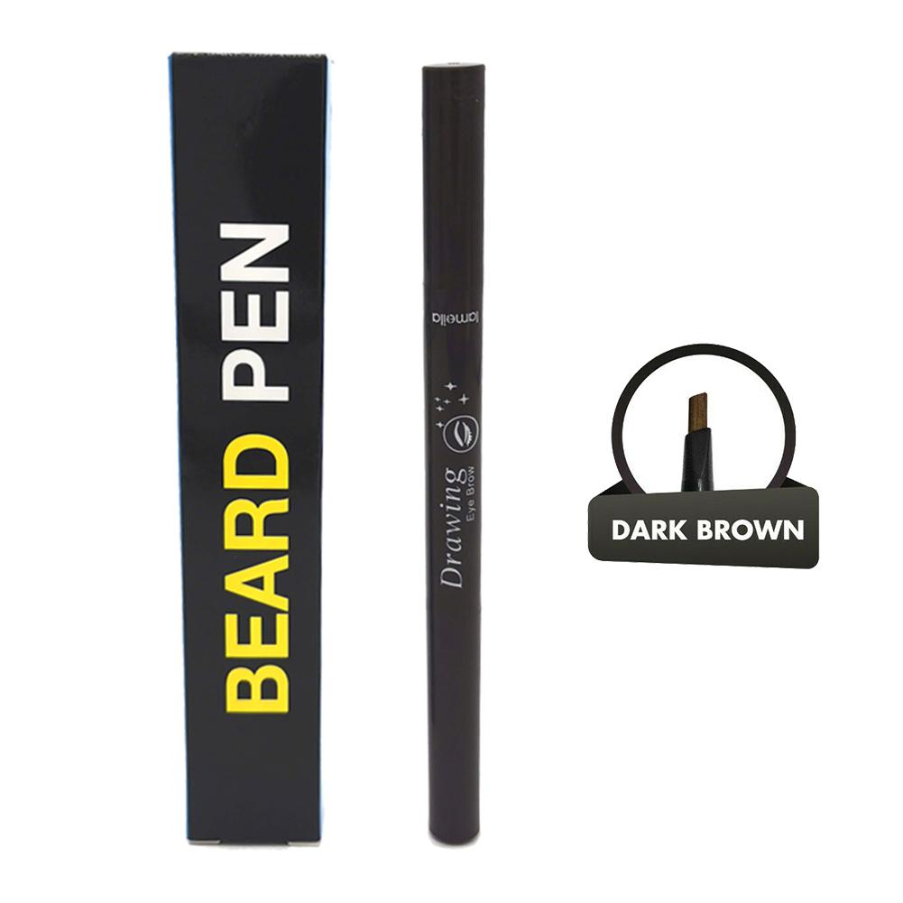 Painted waterproof beard pen Dark Brown