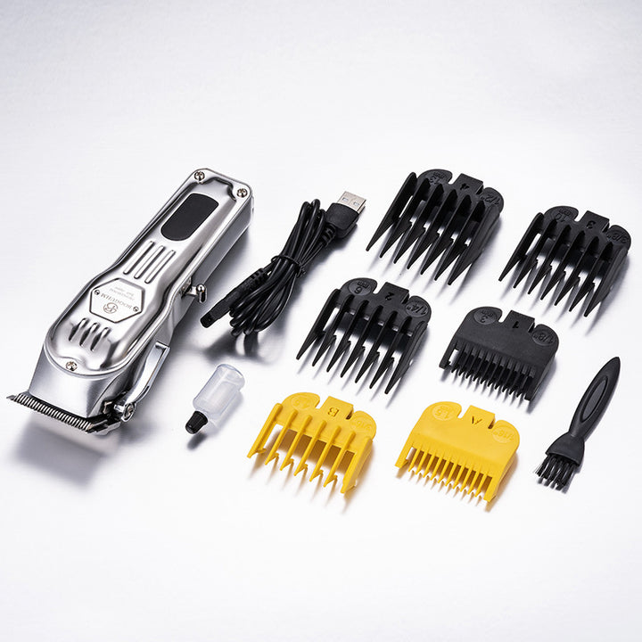 Hairdressing Set Full Metal Professional Hairdressing Electric Hair Shaving Rechargeable Electric Clippers