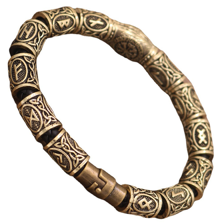 Viking Odin Rune Compass Beard Bead Bracelet