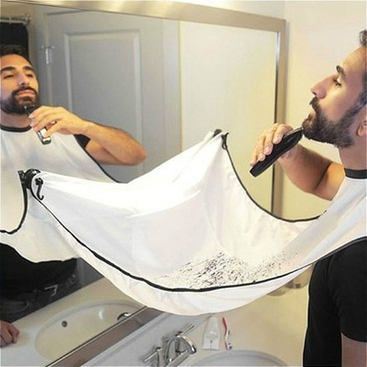 Shaving Apron Beard Shaping Protection Cloth Black Transparent Suction Cup